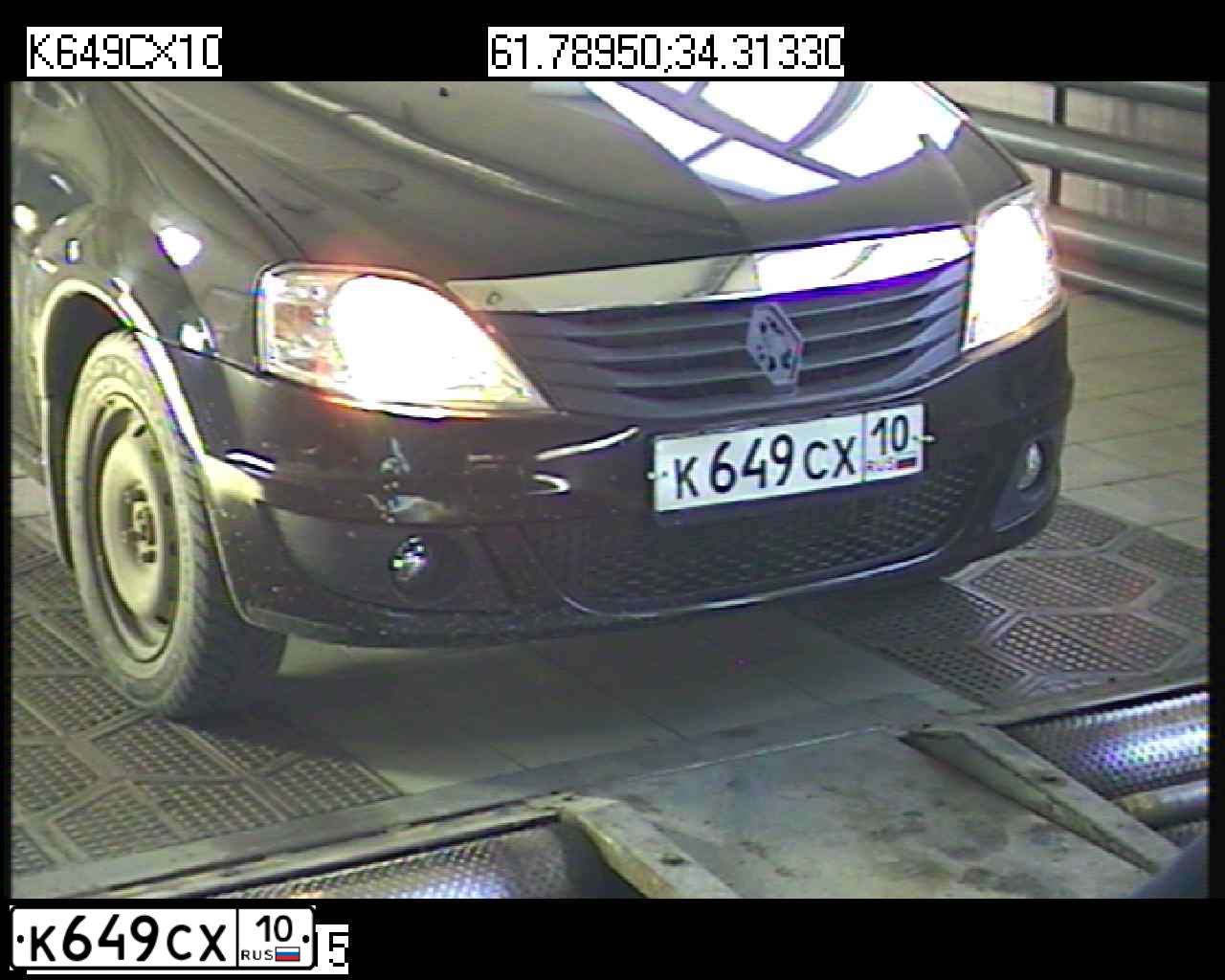 Фото автомобиля RENAULT LOGAN, 2010 — госномер К649СХ10. Цвет: ЧЕРНЫЙ