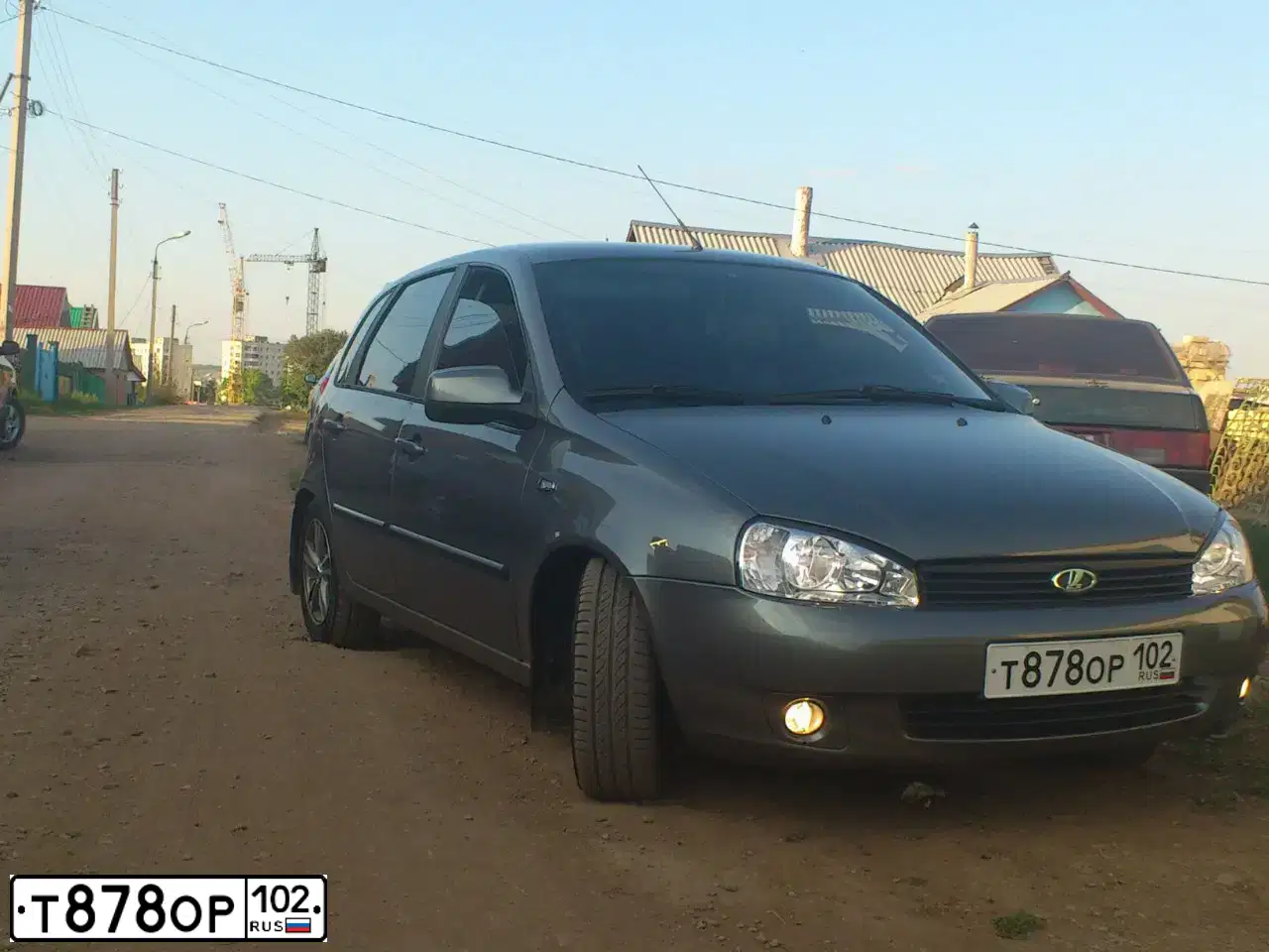 Фото автомобиля LADA 1119 KALINA, 2011 — госномер Т878ОР102. Цвет: Темно-серый металлик