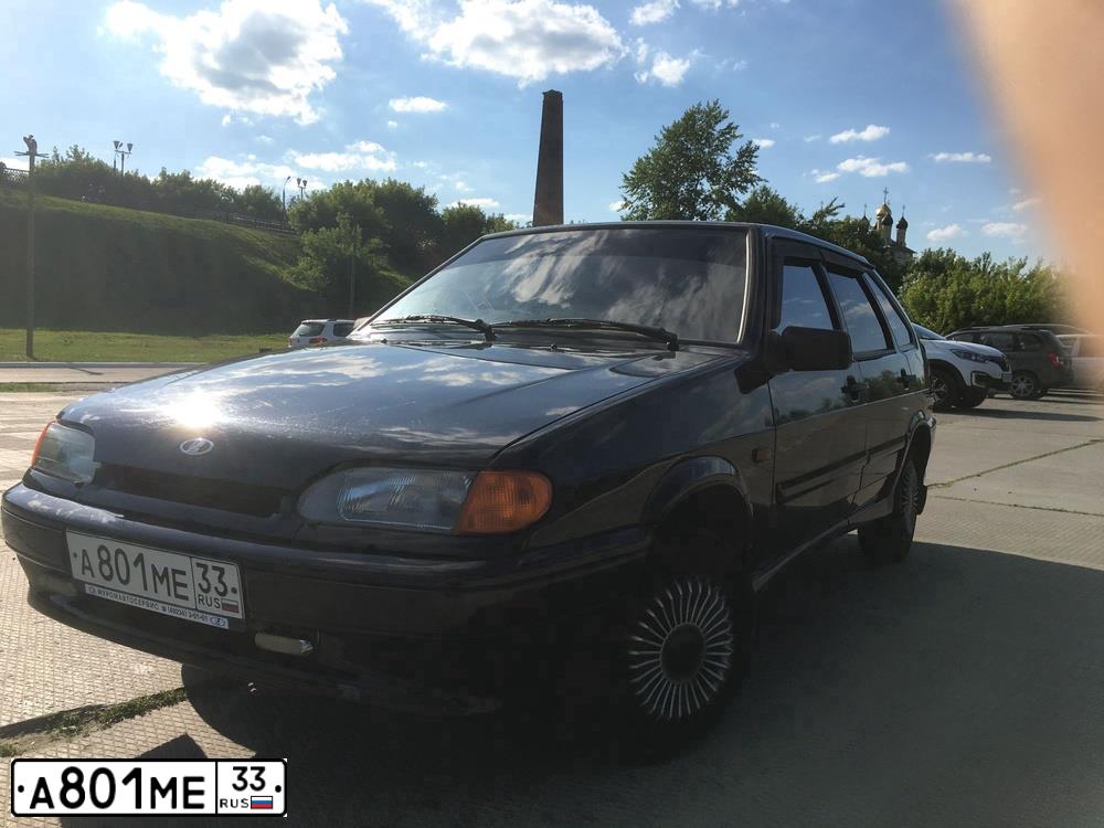 Фото автомобиля LADA 2114 SAMARA, 2010 — госномер А801МЕ33. Цвет: Сине-Черный