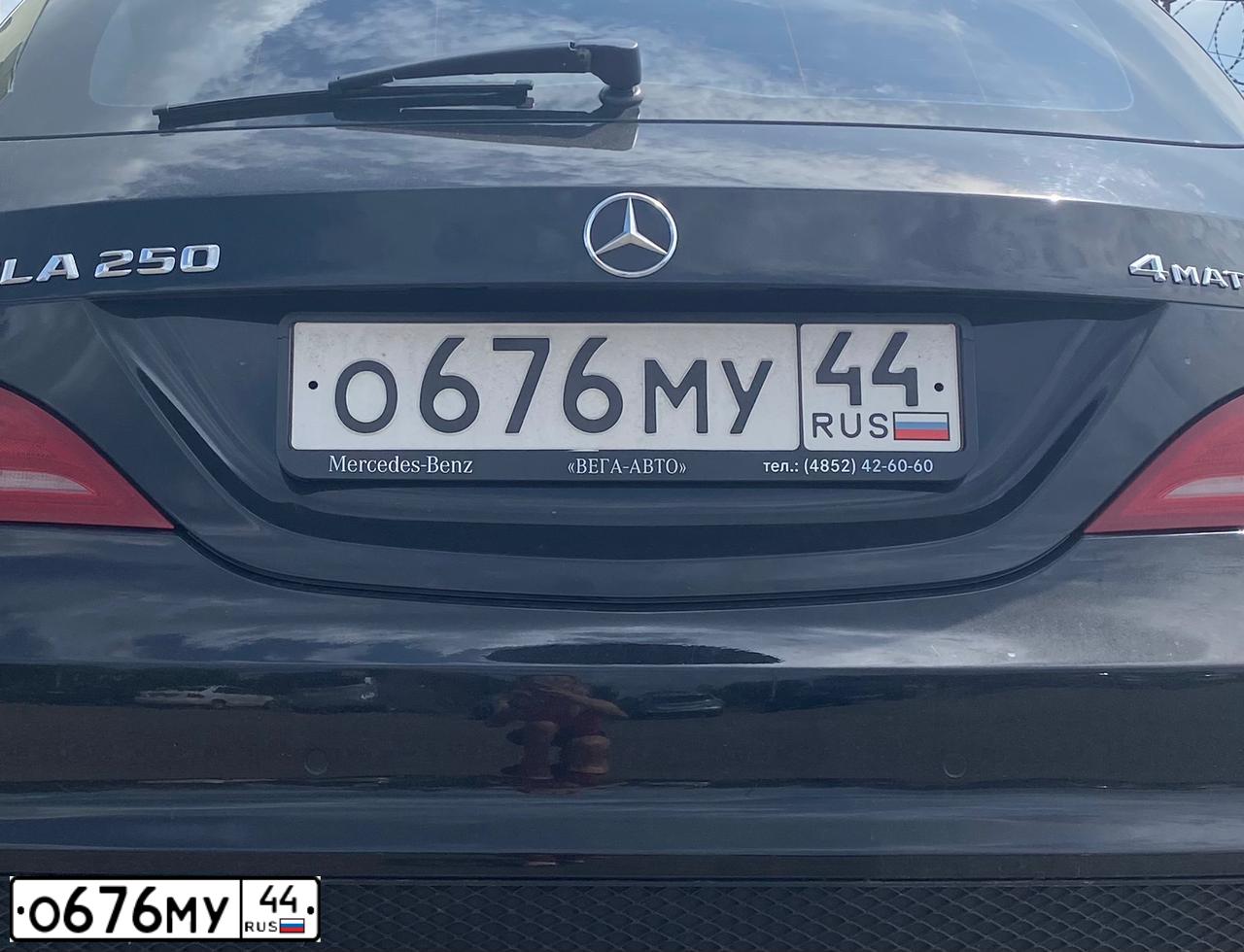 Фото автомобиля MERCEDES CLA-KLASSE, 2015 — госномер О676МУ44. Цвет: ЧЕРНЫЙ