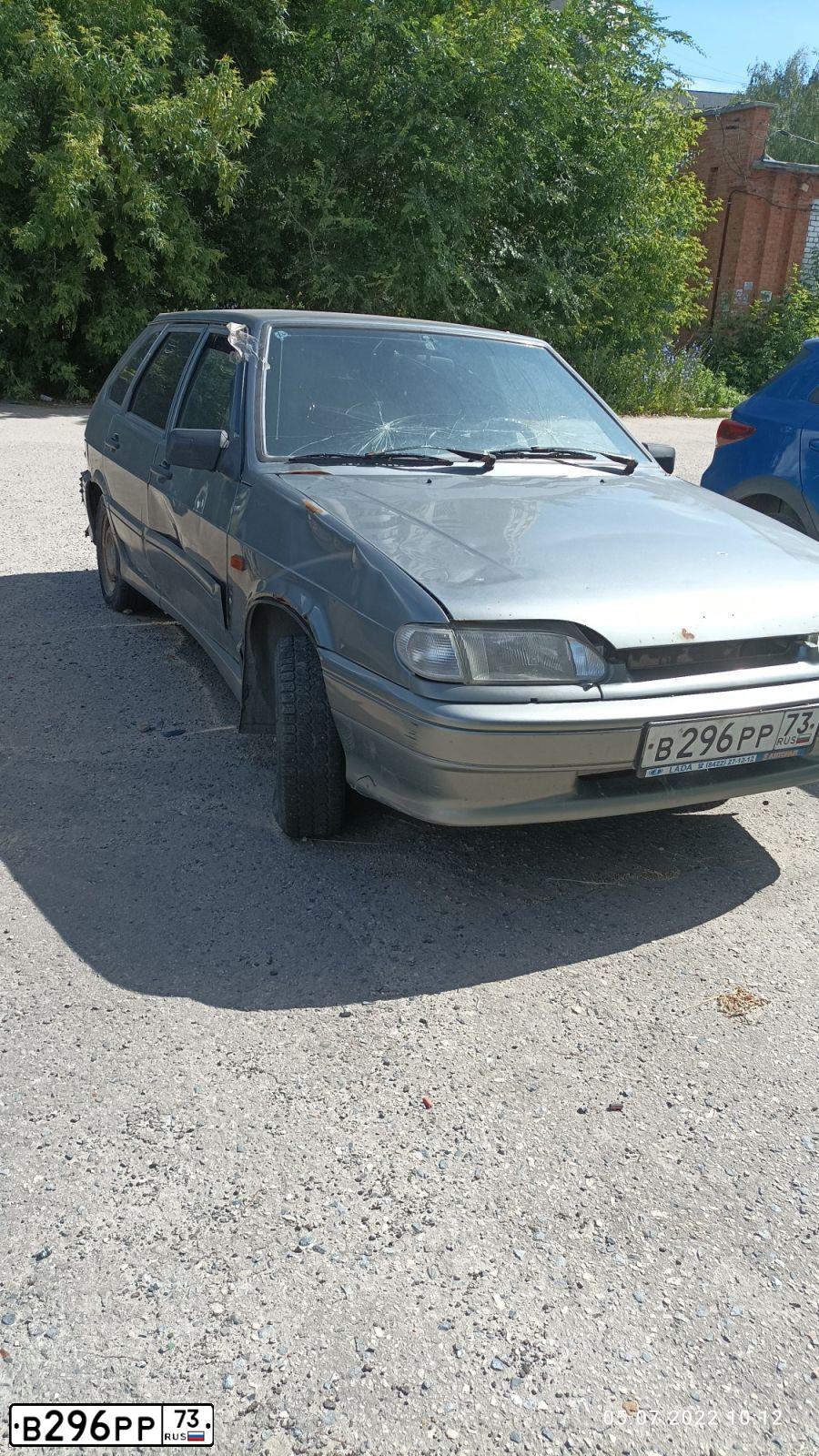 Фото автомобиля LADA 2114 SAMARA, 2008 — госномер В296РР73. Цвет: СЕРО-ЗЕЛЕНЫЙ