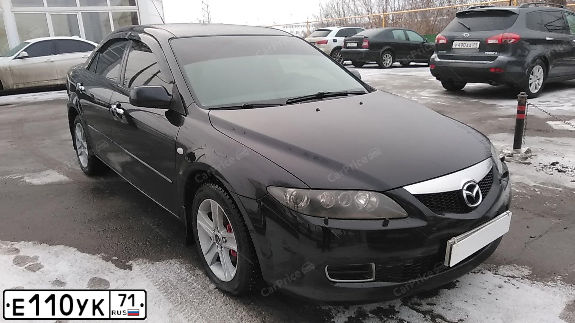Фото автомобиля MAZDA 6, 2007 — госномер Е110УК71. Цвет: ЧЕРНЫЙ