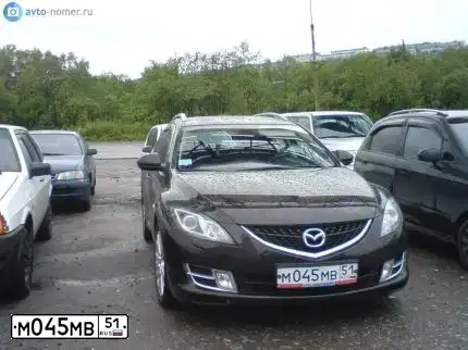 Фото автомобиля MAZDA 6, 2008 — госномер С903РК124. Цвет: ТЕМНО-ВИШНЕВЫЙ