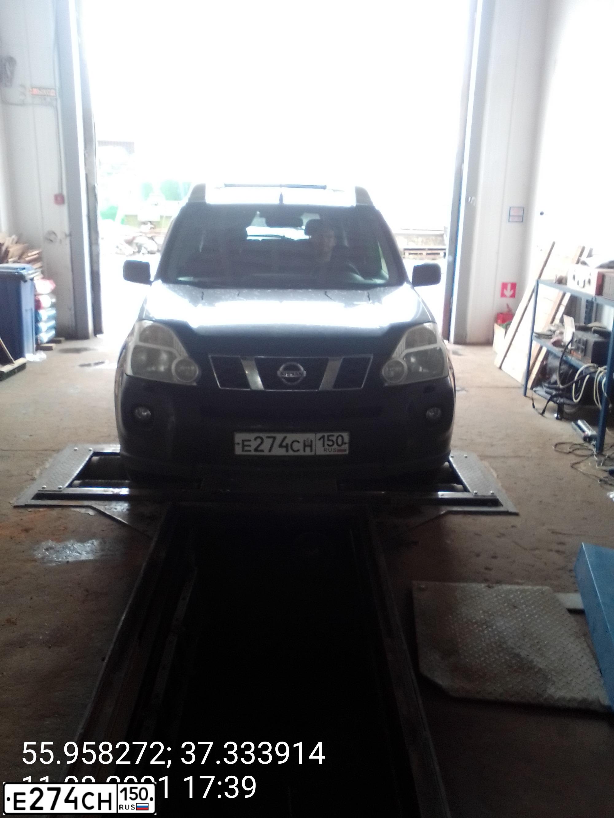 Фото автомобиля NISSAN X-TRAIL, 2008 — госномер Е274СН150. Цвет: ЧЕРНЫЙ