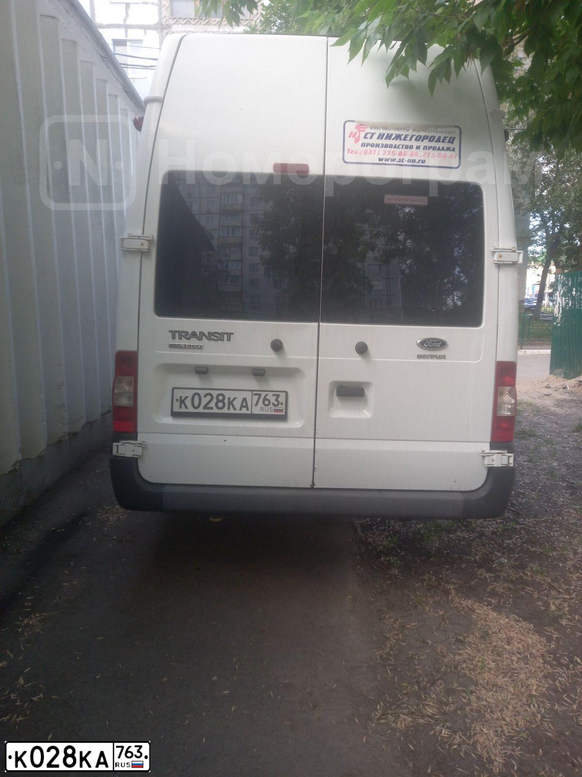 Фото автомобиля FORD TRANSIT, 2014 — госномер К028КА763. Цвет: Белый
