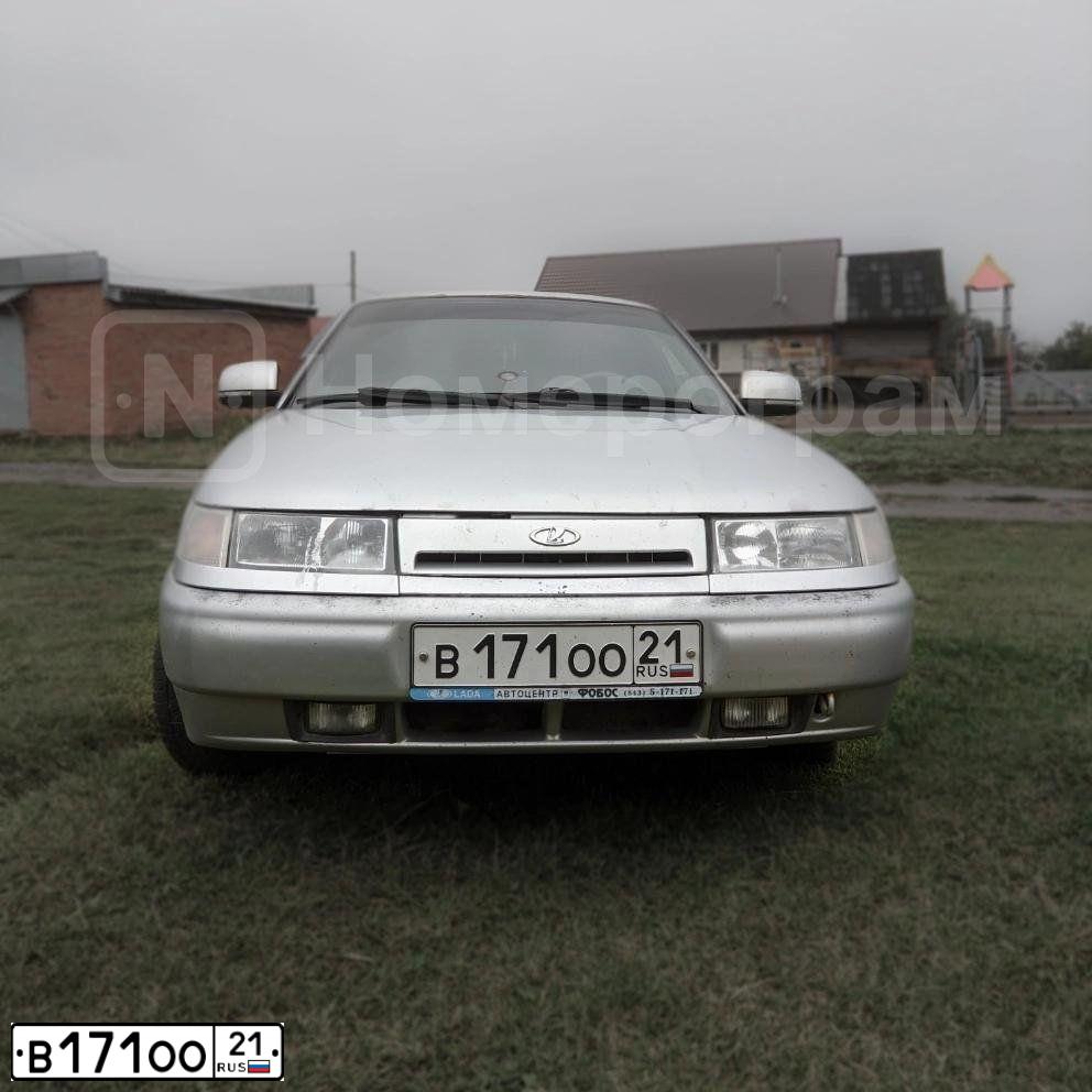 Фото автомобиля LADA 2110 LADA, 2007 — госномер В171ОО21. Цвет: Светло-Серебристый металлик