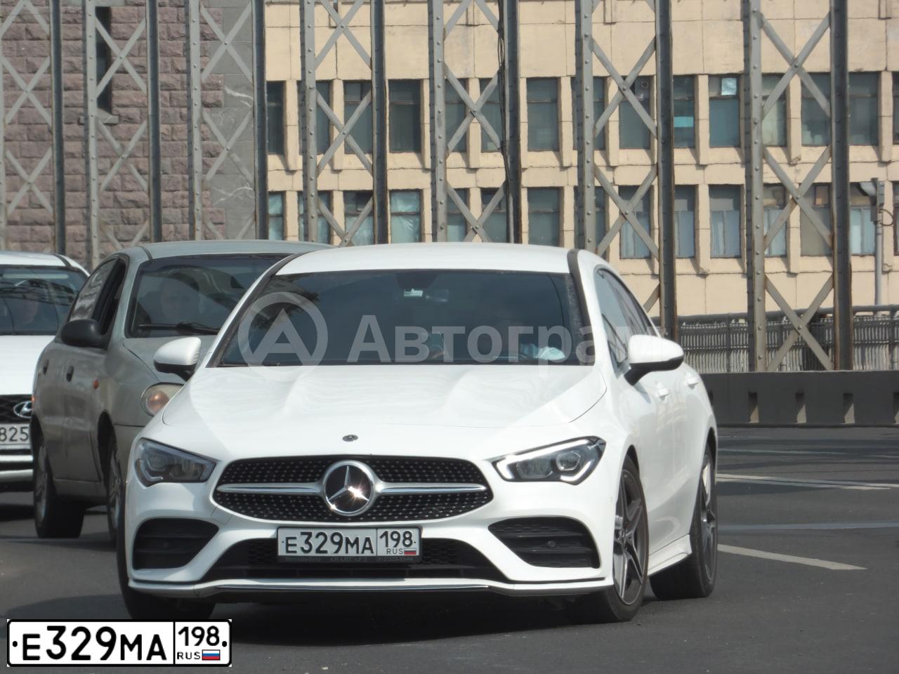 Фото автомобиля MERCEDES CLA-KLASSE, 2019 — госномер Е329МА198. Цвет: БЕЛЫЙ