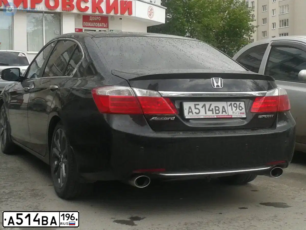 Фото автомобиля HONDA ACCORD, 2013 — госномер А514ВА196. Цвет: ЧЕРНЫЙ