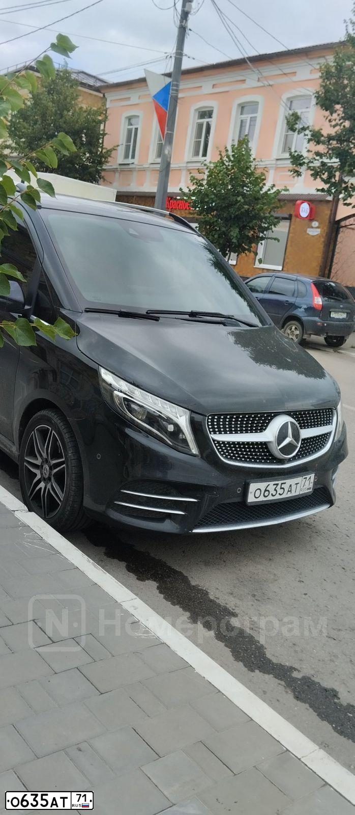 Фото автомобиля MERCEDES V-KLASSE, 2019 — госномер Т209ТХ71. Цвет: ЧЕРНЫЙ