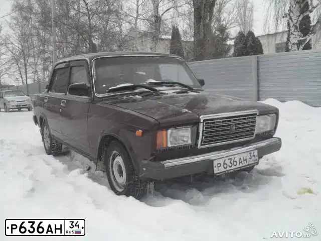 Фото автомобиля LADA 2107, 2005 — госномер Р636АН34. Цвет: ТЕМНО ВИШНЕВЫЙ