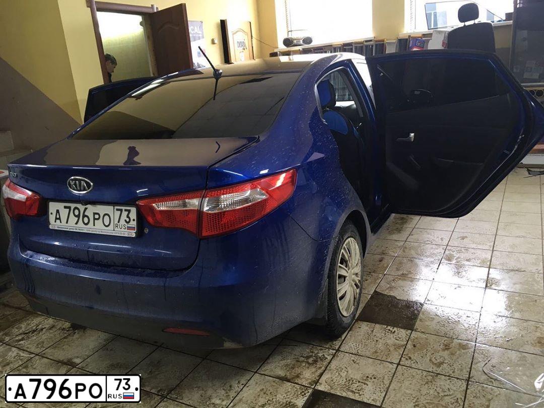 Фото автомобиля KIA RIO, 2012 — госномер А796РО73. Цвет: СИНИЙ