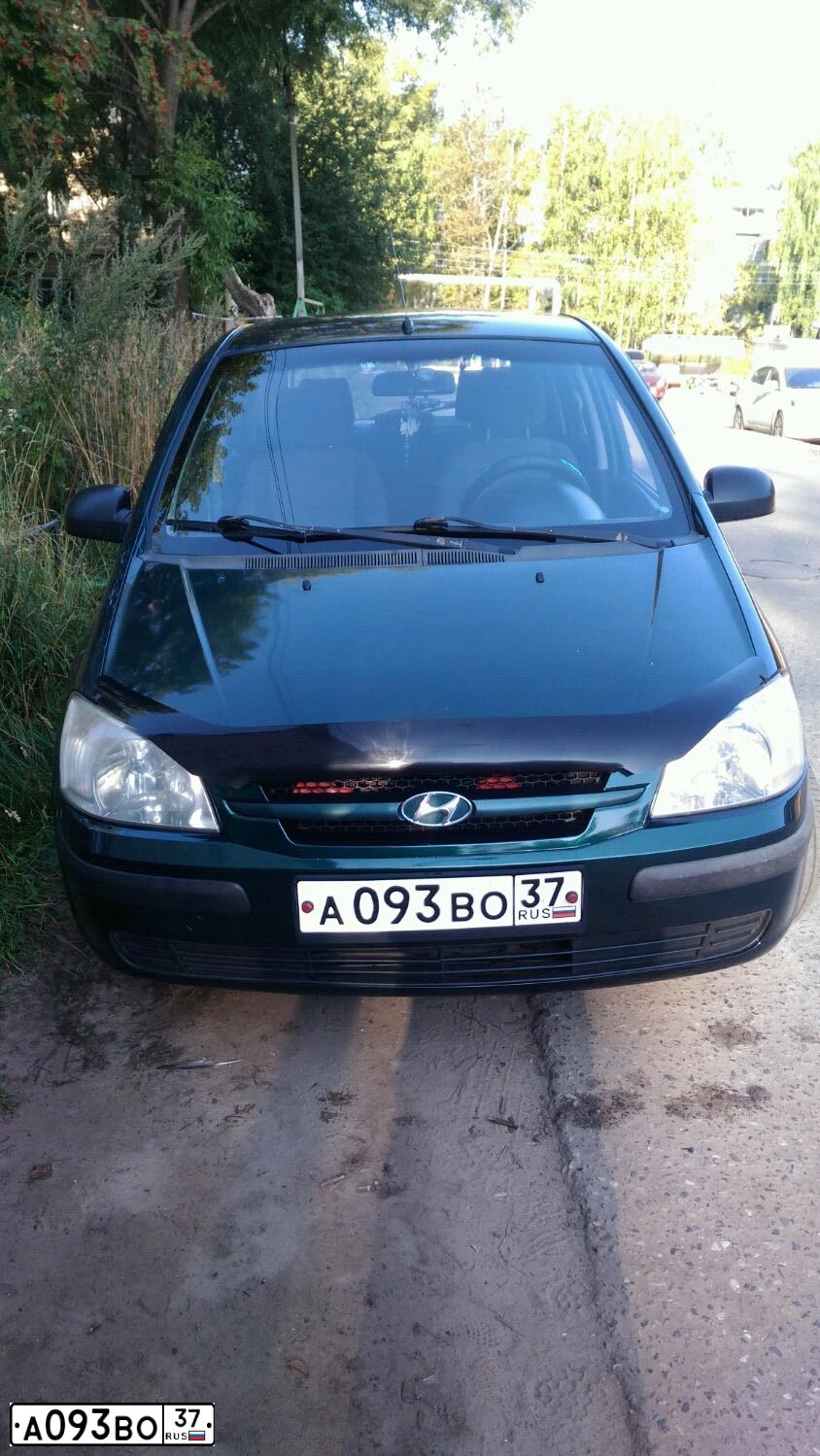 Фото автомобиля HYUNDAI GETZ, 2004 — госномер А553УТ37. Цвет: Темно-зеленый