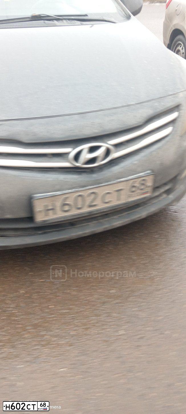 Фото автомобиля HYUNDAI SOLARIS, 2014 — госномер Н602СТ68. Цвет: ЧЕРНЫЙ