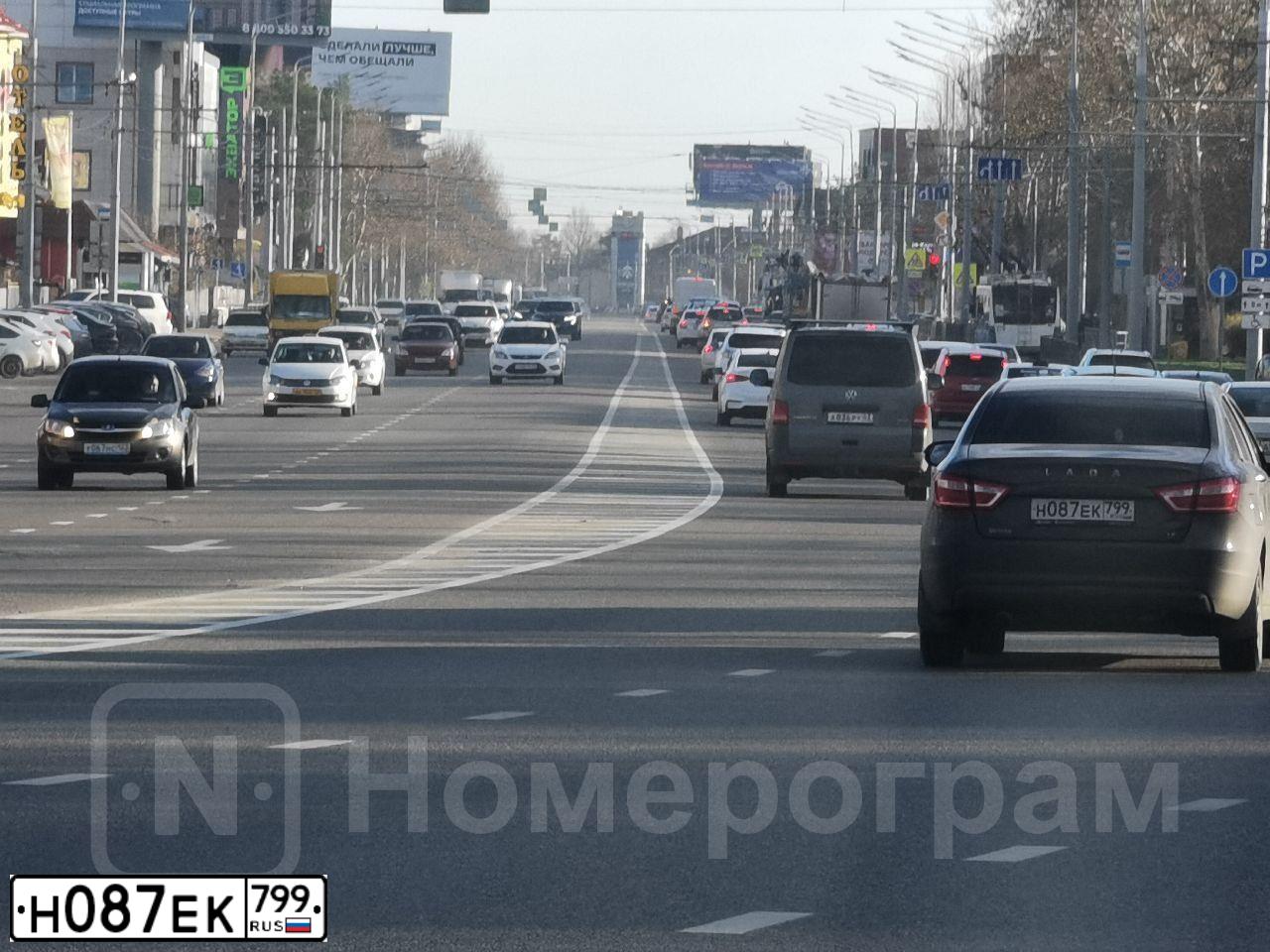 Фото автомобиля LADA VESTA, 2017 — госномер Н087ЕК799. Цвет: Коричневый
