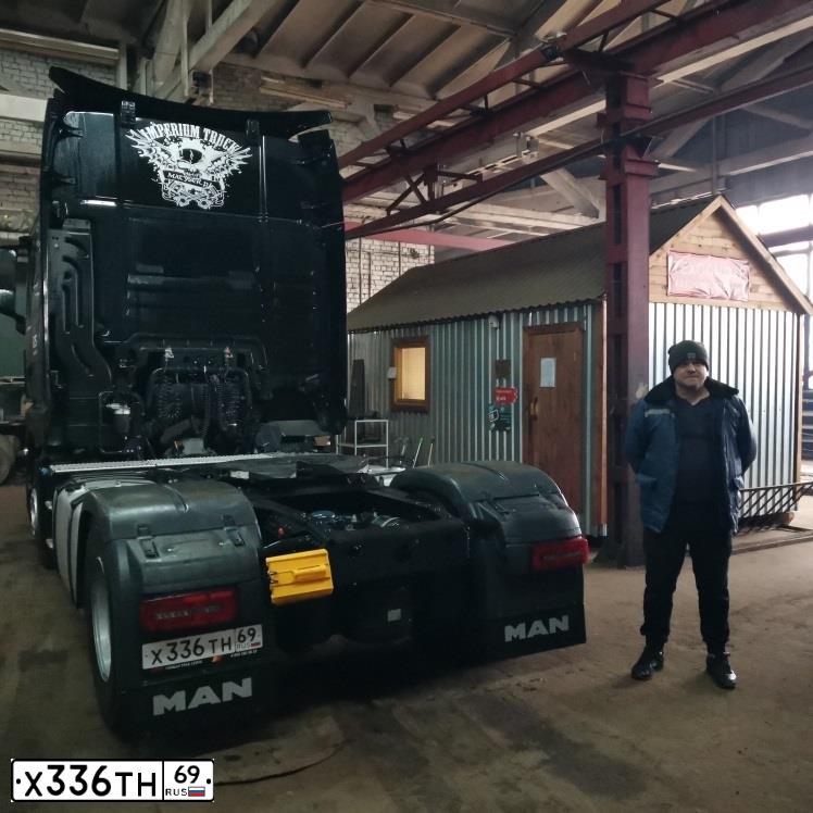 Фото автомобиля MAN TGX, 2022 — госномер Х336ТН69. Цвет: ЧЕРНЫЙ