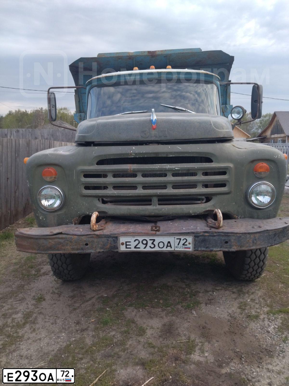 Фото автомобиля ZIL MMZ 4520 /6X4/, 1990 — госномер Е293ОА72. Цвет: СИНИЙ