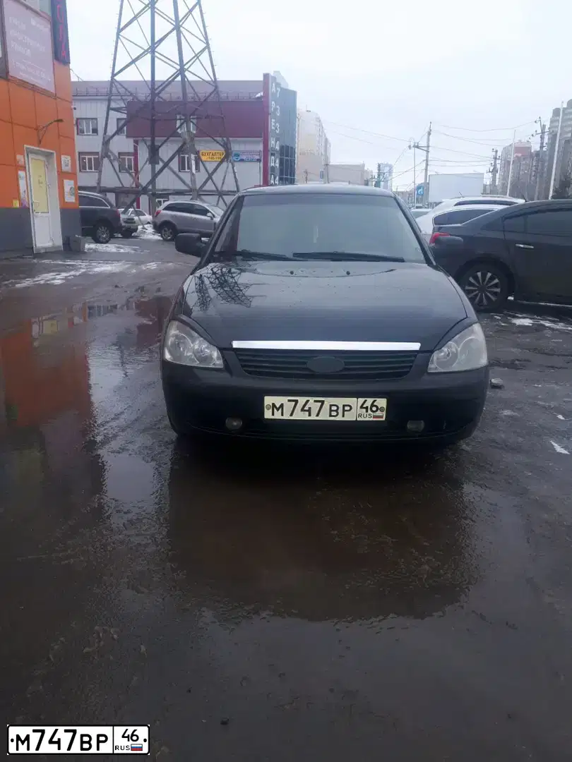 Фото автомобиля LADA 2172 PRIORA, 2008 — госномер М747ВР46. Цвет: Сине-Черный
