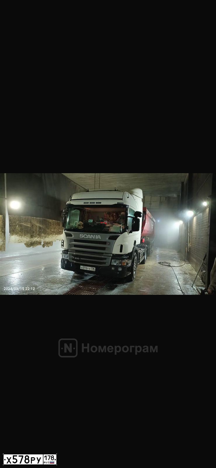 Фото автомобиля SCANIA SERIE P /4X2/, 2017 — госномер Х578РУ178. Цвет: Белый