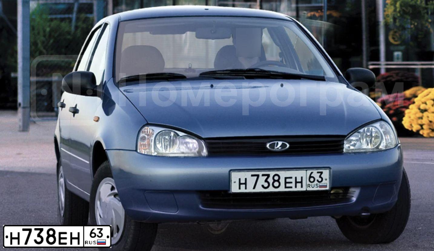 Фото автомобиля LADA 1118 KALINA, 2005 — госномер Н738ЕН63. Цвет: СЕРО-СИНИЙ