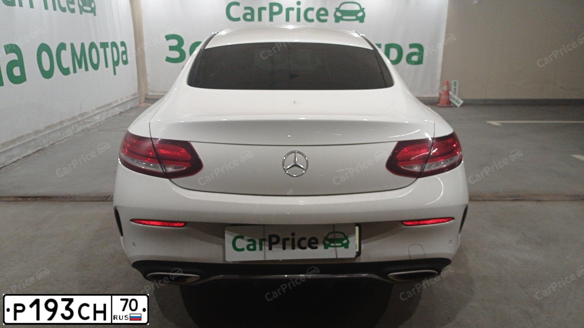 Фото автомобиля MERCEDES C-KLASSE, 2018 — госномер Р193СН70. Цвет: Белый