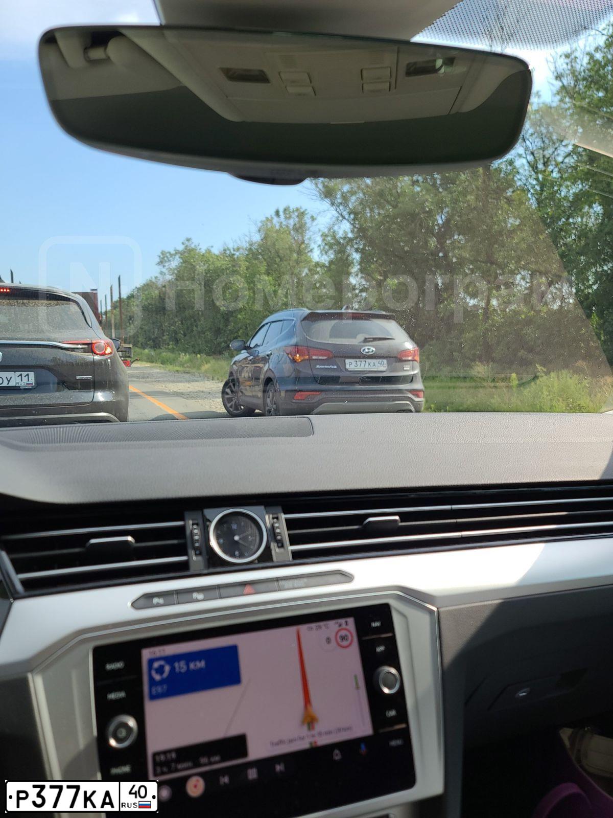 Фото автомобиля HYUNDAI SANTA FE, 2018 — госномер С719МВ40. Цвет: ЧЕРНЫЙ