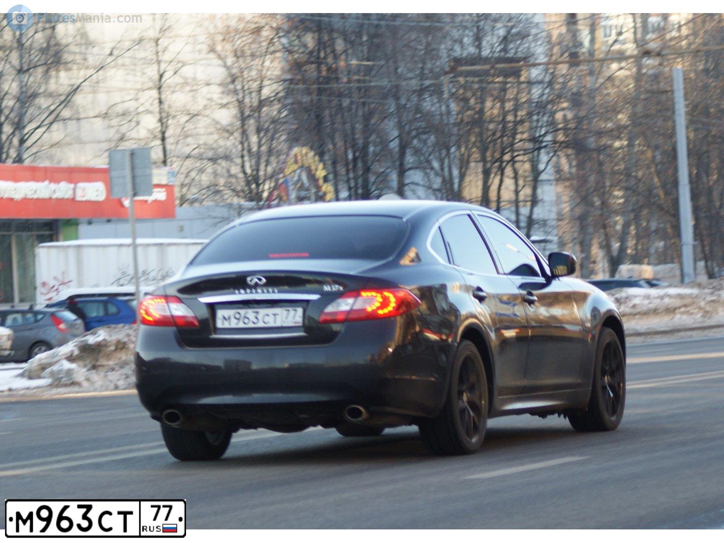 Фото автомобиля INFINITI M, 2012 — госномер М963СТ77. Цвет: КРАСНЫЙ ТЕМНЫЙ