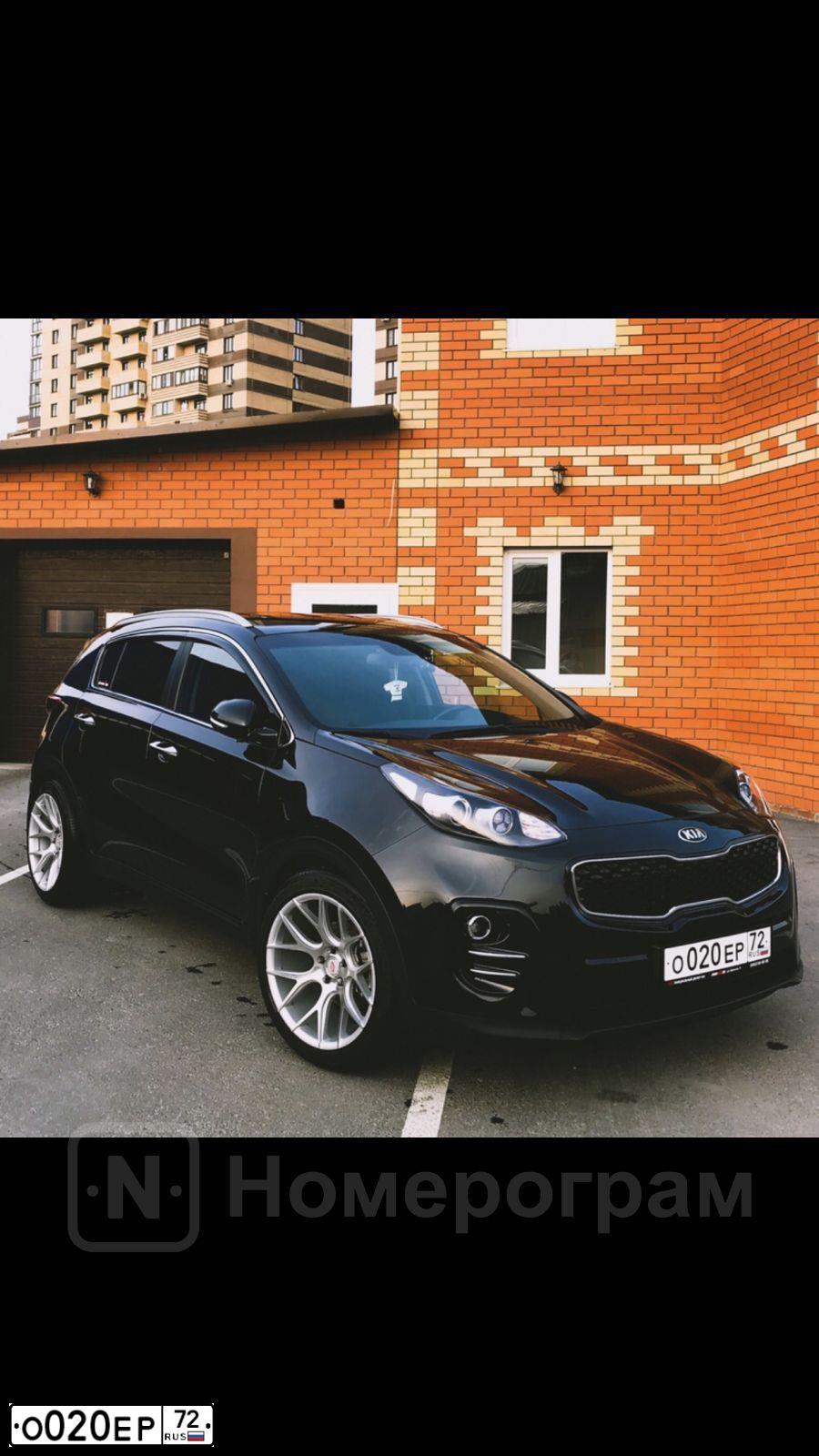 Фото автомобиля KIA SPORTAGE, 2017 — госномер О020ЕР72. Цвет: ЧЕРНЫЙ ПЕРЛАМУТР