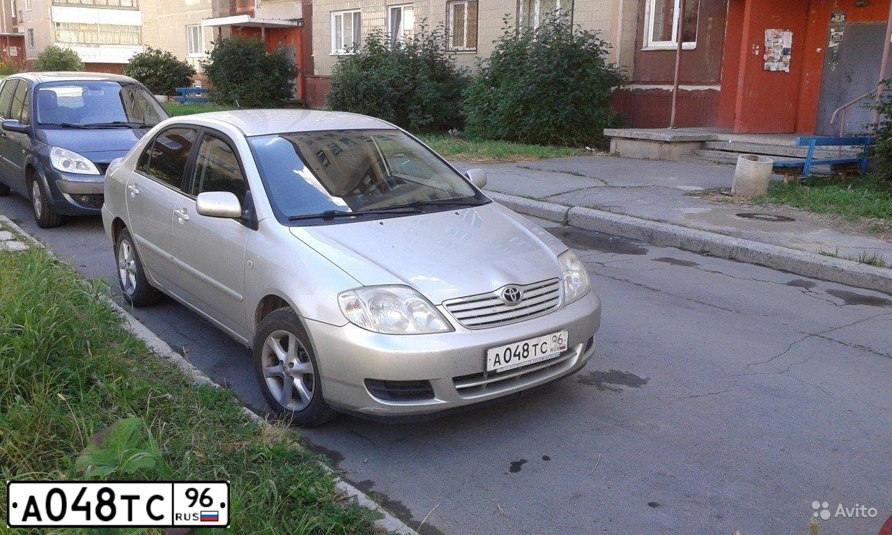 Фото автомобиля TOYOTA COROLLA, 2005 — госномер А048ТС96. Цвет: Серебристый