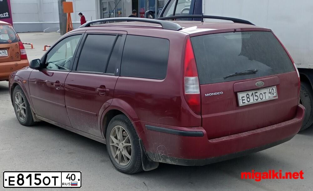Фото автомобиля FORD MONDEO, 2001 — госномер Е815ОТ40. Цвет: ВИШНЕВЫЙ