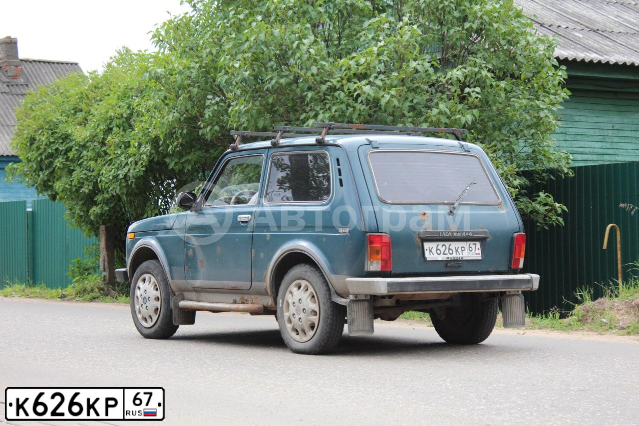 Фото автомобиля LADA 2121 NIVA, 2006 — госномер К626КР67. Цвет: СИНЕ-ЗЕЛЕНЫЙ