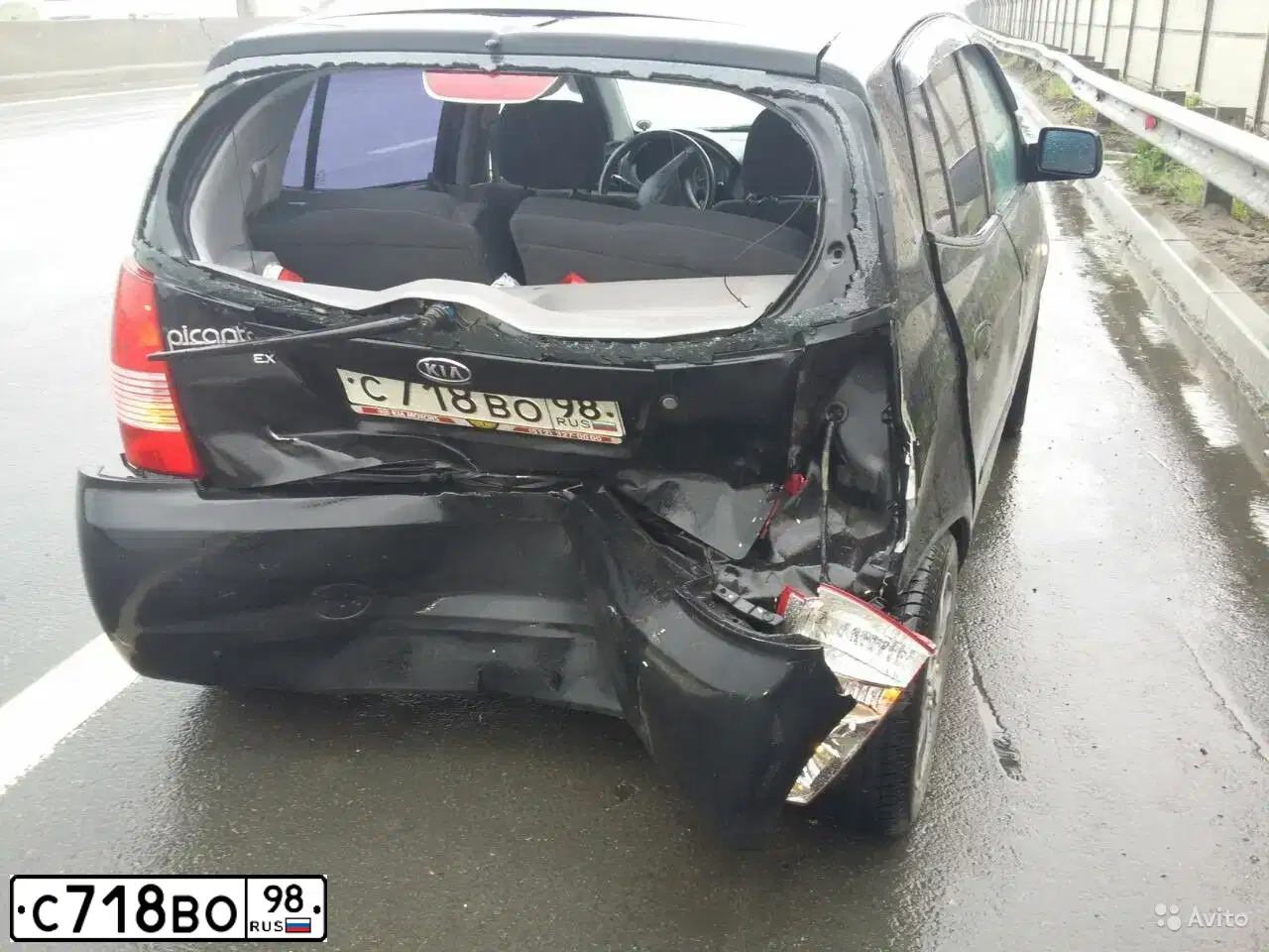 Фото автомобиля KIA PICANTO / MORNING, 2007 — госномер С718ВО98. Цвет: ЧЕРНЫЙ