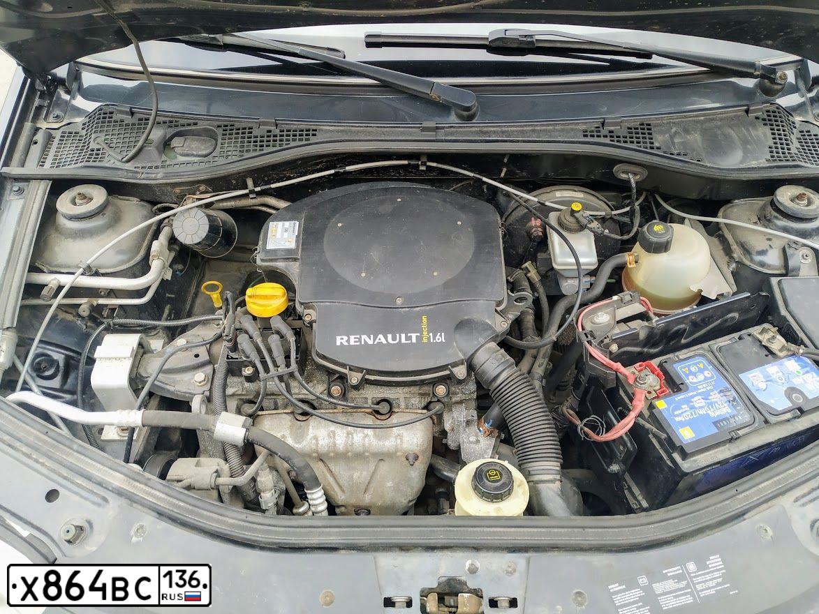 Фото автомобиля RENAULT LOGAN, 2010 — госномер Х864ВС136. Цвет: ТЕМНО-СЕРЫЙ