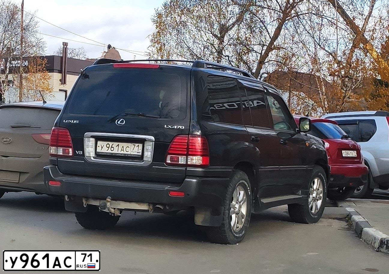 Фото автомобиля LEXUS LX, 2006 — госномер У961АС71. Цвет: ЧЕРНЫЙ