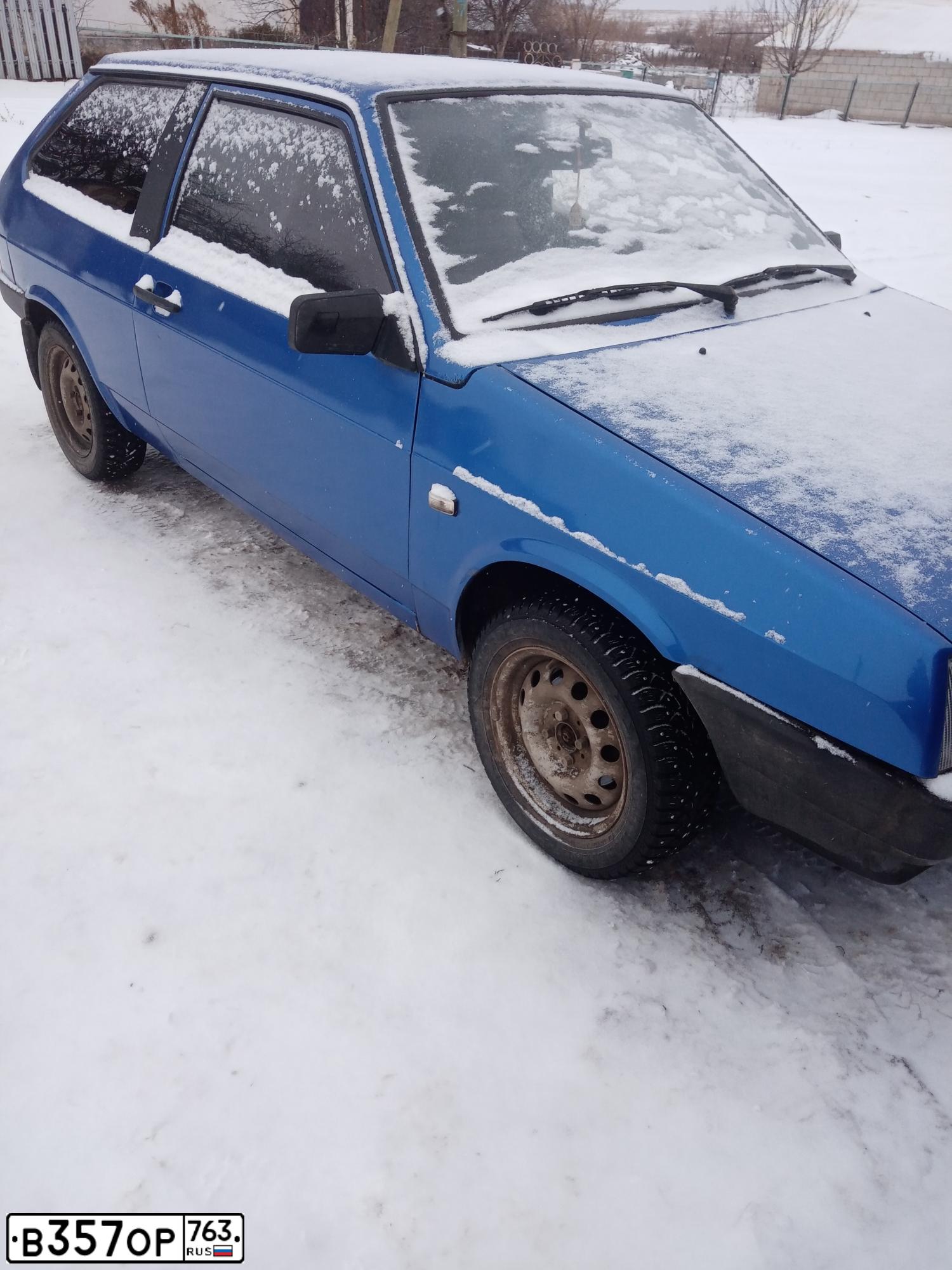 Фото автомобиля LADA 2108 SAMARA, 1996 — госномер В357ОР763. Цвет: синий