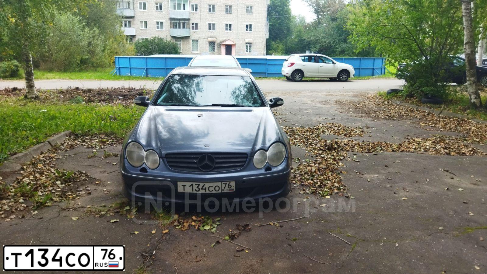 Фото автомобиля MERCEDES CLK-KLASSE, 2004 — госномер Т134СО76. Цвет: СЕРЫЙ ТЕМНЫЙ