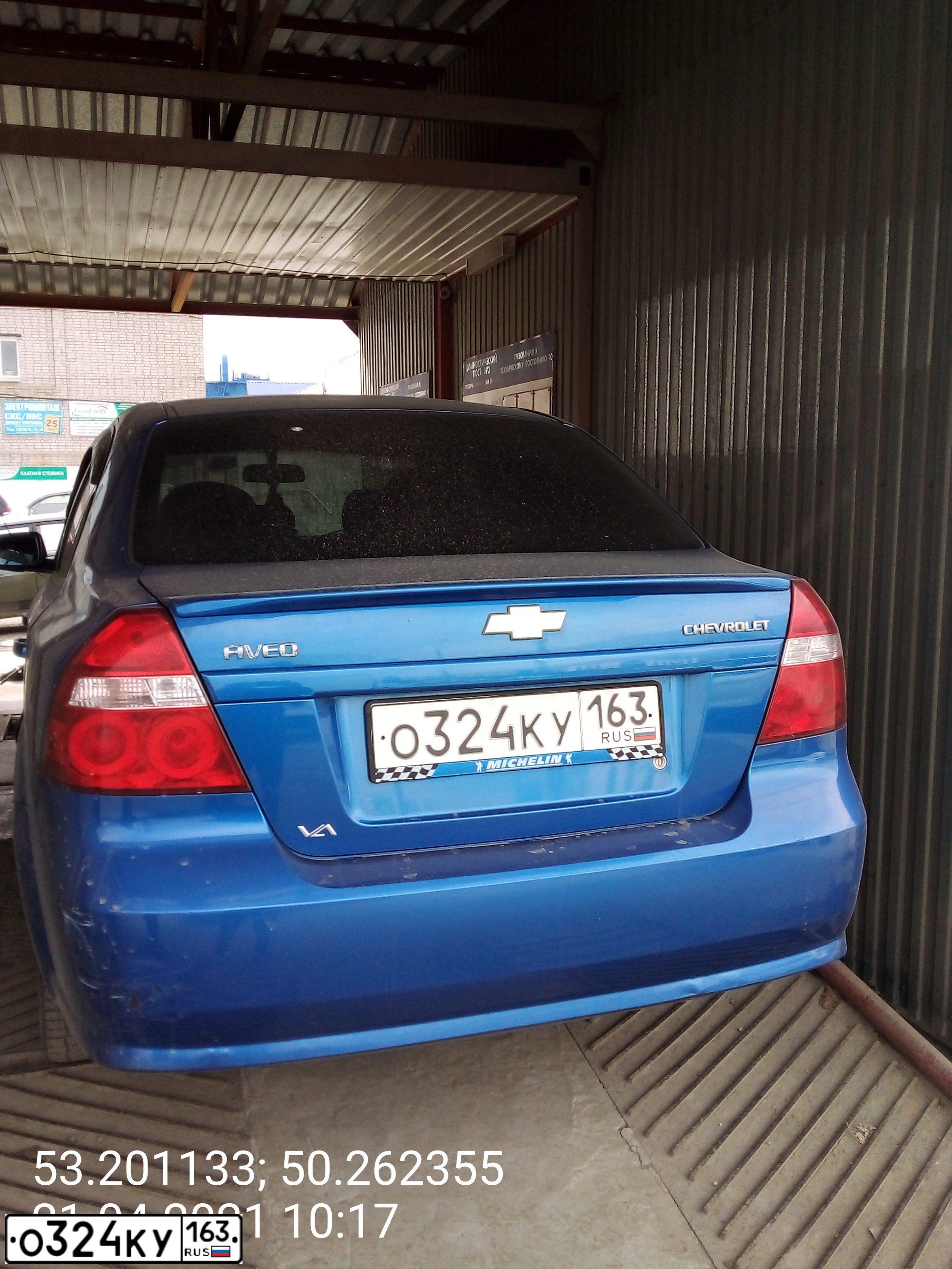 Фото автомобиля CHEVROLET AVEO, 2008 — госномер М416НТ763. Цвет: синий