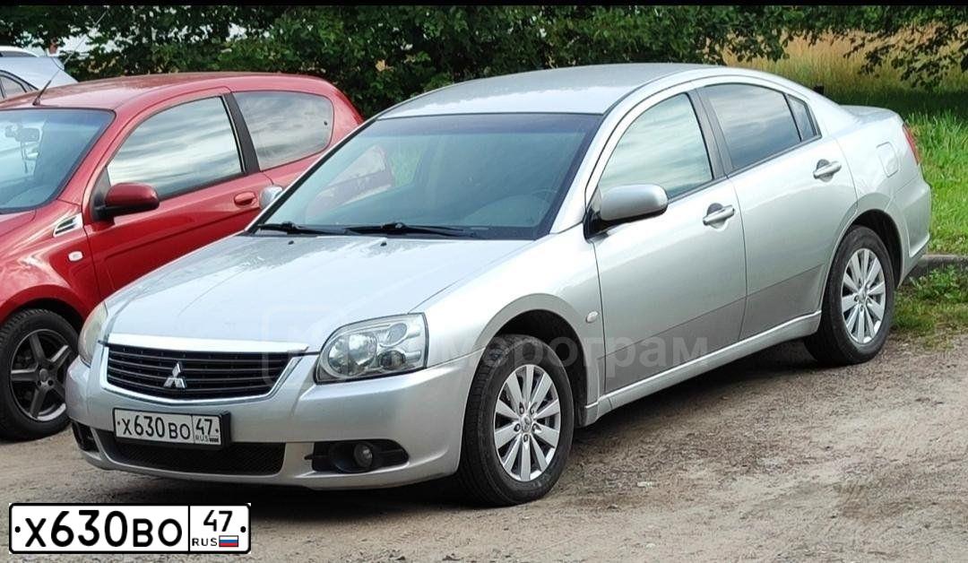 Фото автомобиля MITSUBISHI GALANT, 2008 — госномер Х630ВО47. Цвет: СЕРЕБРИСТЫЙ