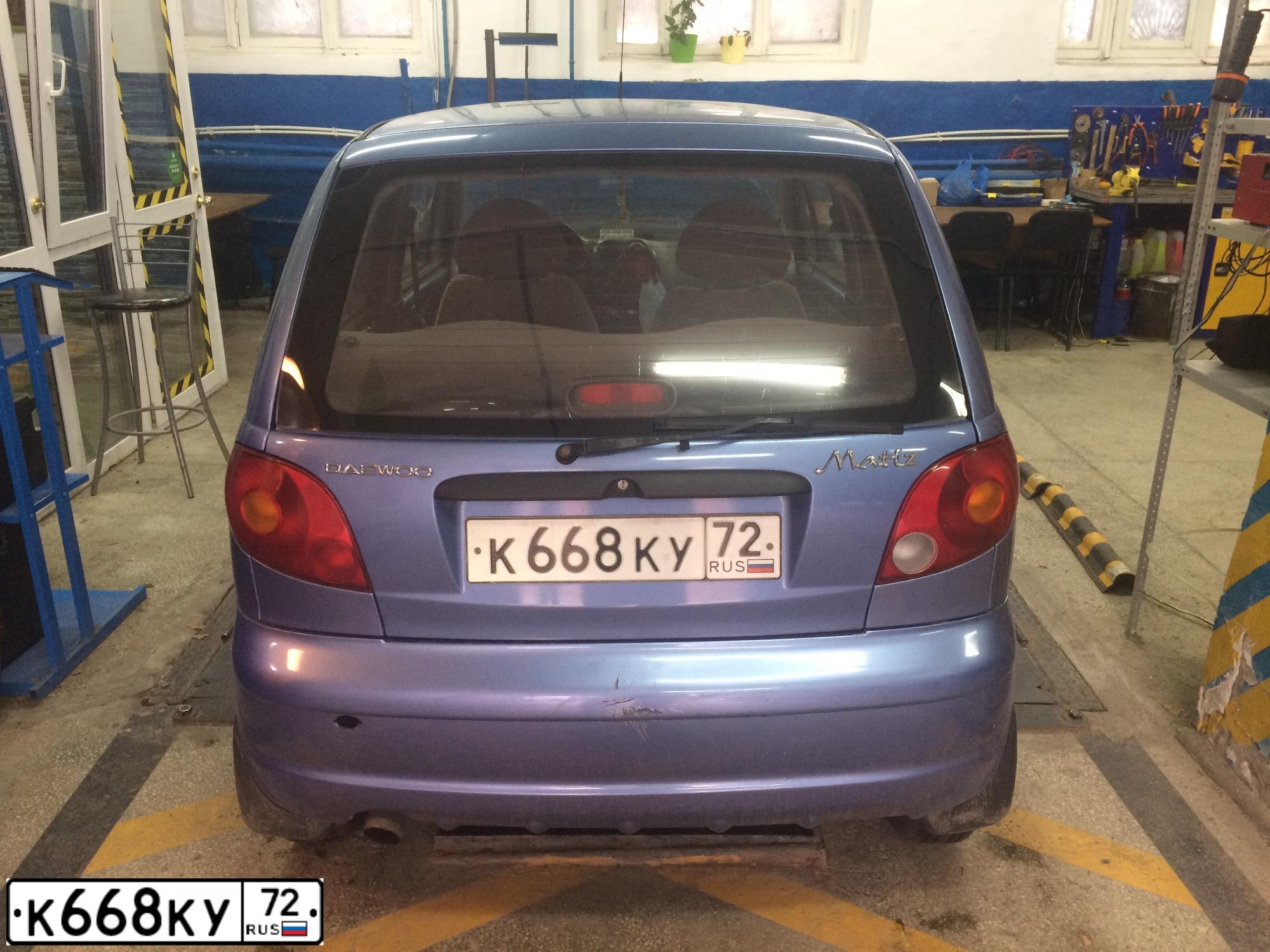 Фото автомобиля DAEWOO MATIZ, 2007 — госномер К668КУ72. Цвет: ГОЛУБОЙ