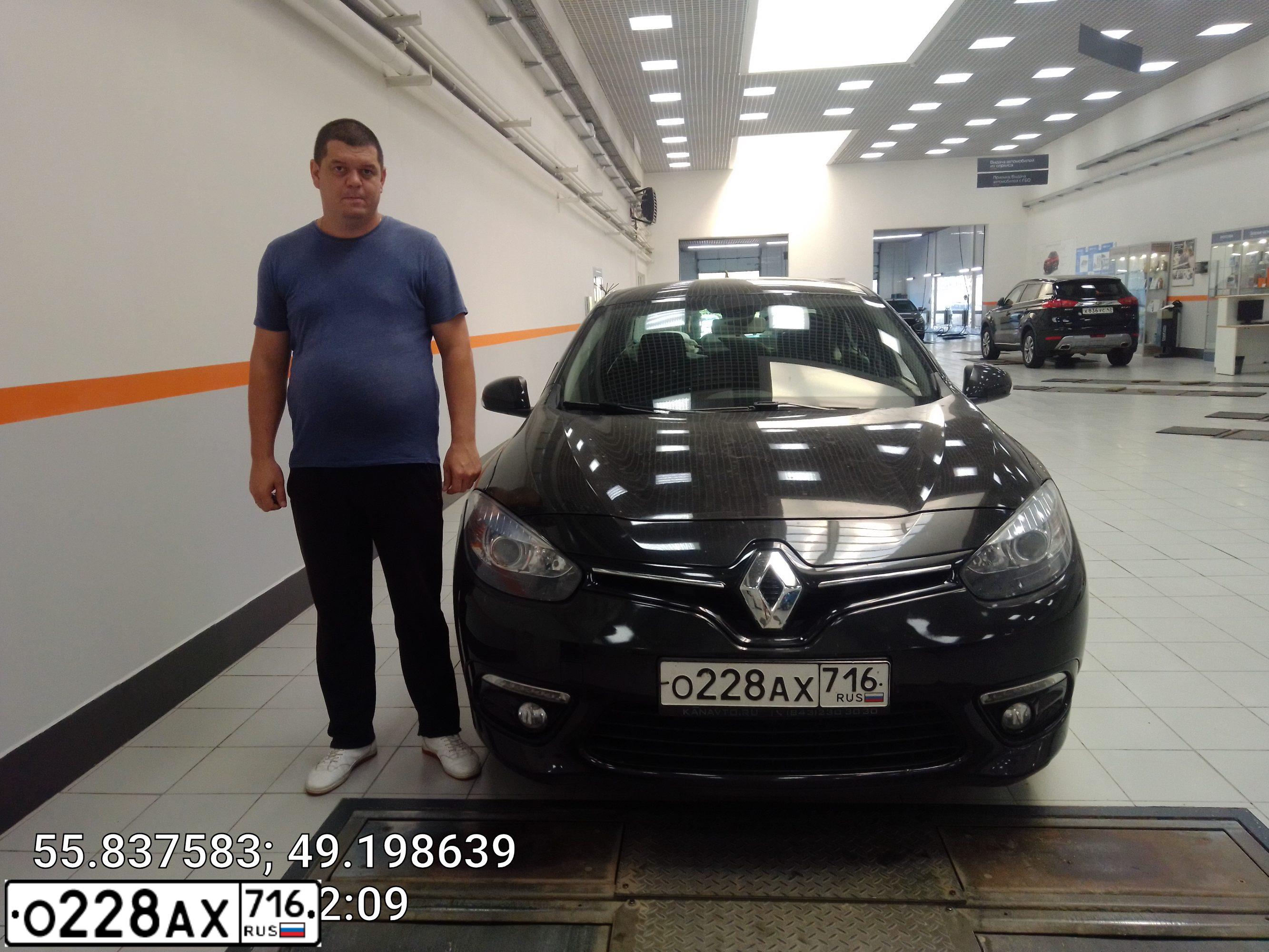 Фото автомобиля RENAULT FLUENCE, 2014 — госномер О228АХ716. Цвет: ЧЕРНЫЙ