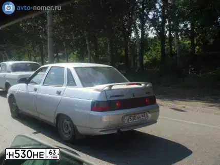Фото автомобиля LADA 2110, 2005 — госномер Н530НЕ63. Цвет: Светло-Серебристый металлик