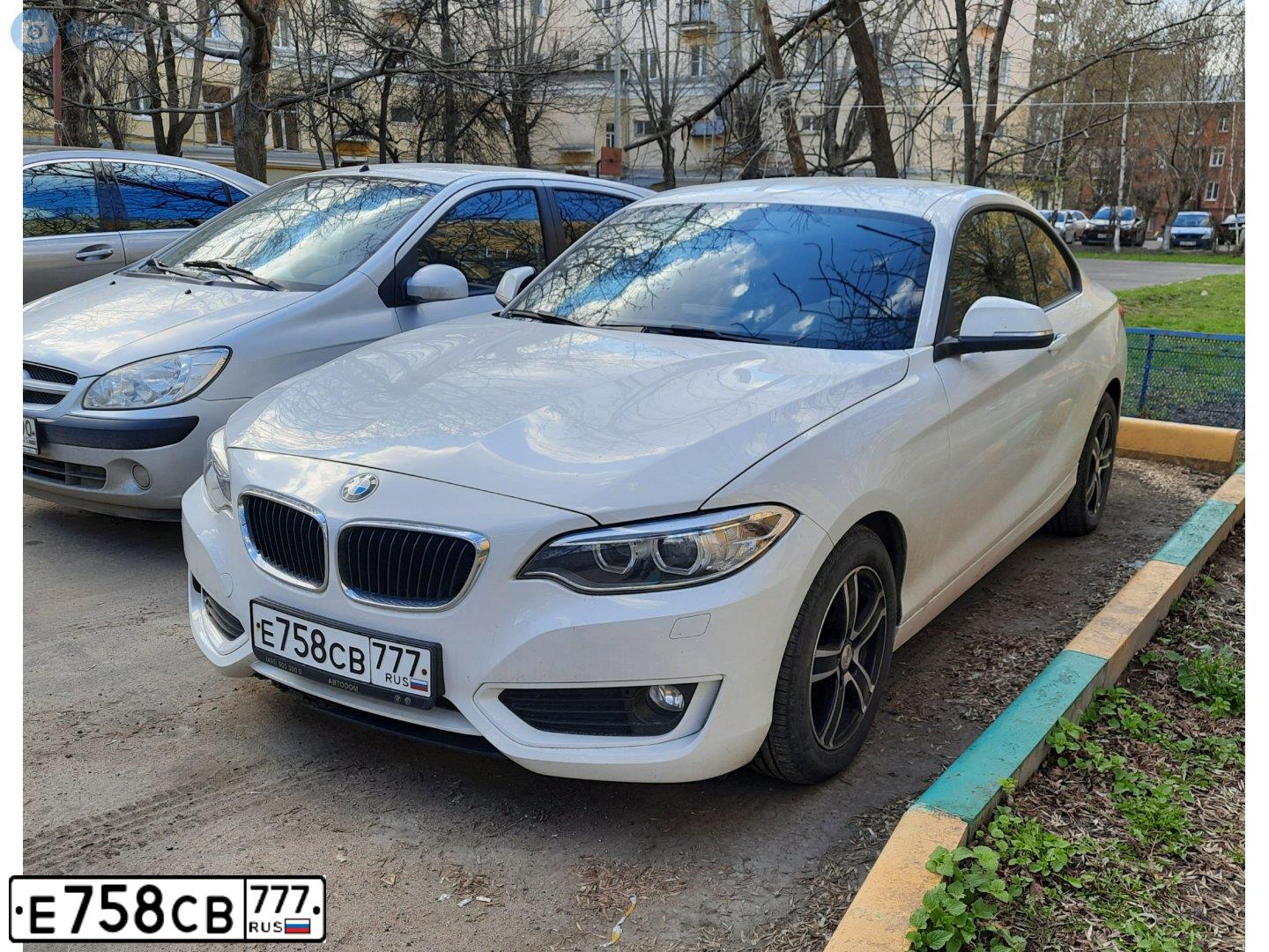 Фото автомобиля БМВ 220I, 2014 — госномер С522КМ40. Цвет: Белый