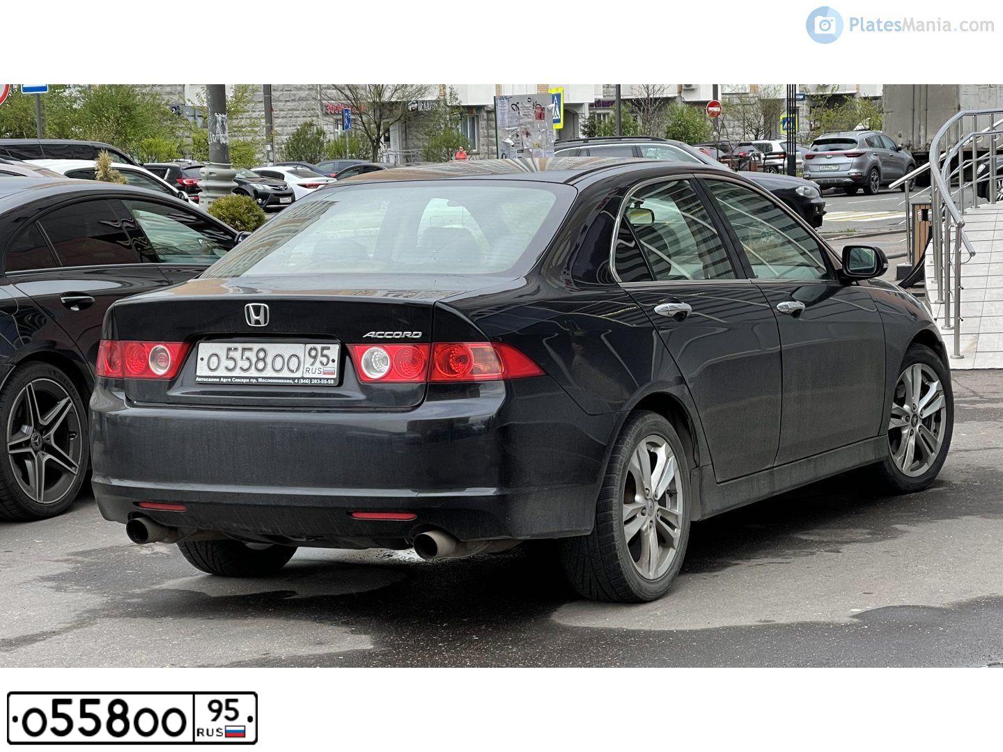 Фото автомобиля HONDA ACCORD, 2007 — госномер О558ОО95. Цвет: ЧЕРНЫЙ