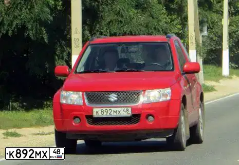 Фото автомобиля SUZUKI /GRAND/ VITARA, 2007 — госномер К892МХ48. Цвет: КРАСНЫЙ