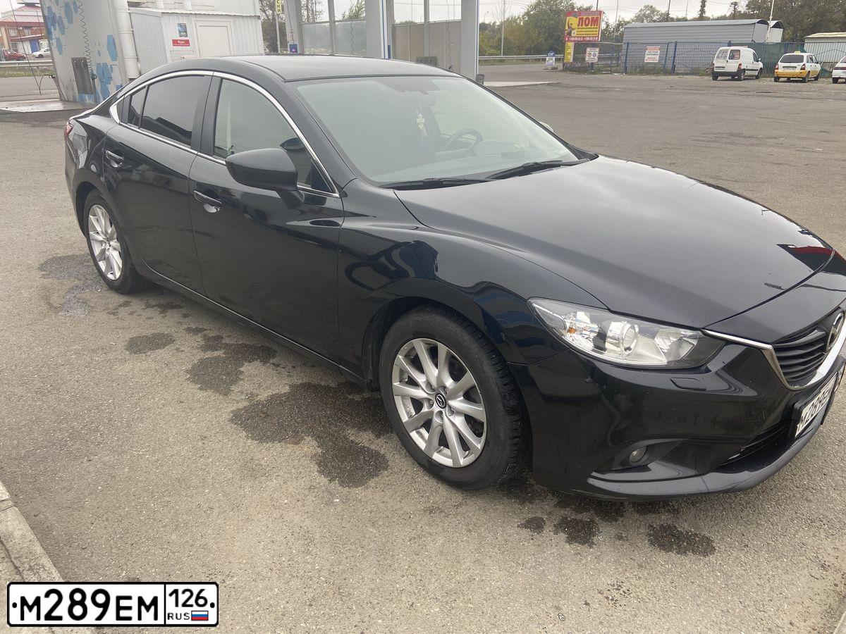 Фото автомобиля MAZDA 6, 2015 — госномер К606ЕУ26. Цвет: ЧЕРНЫЙ