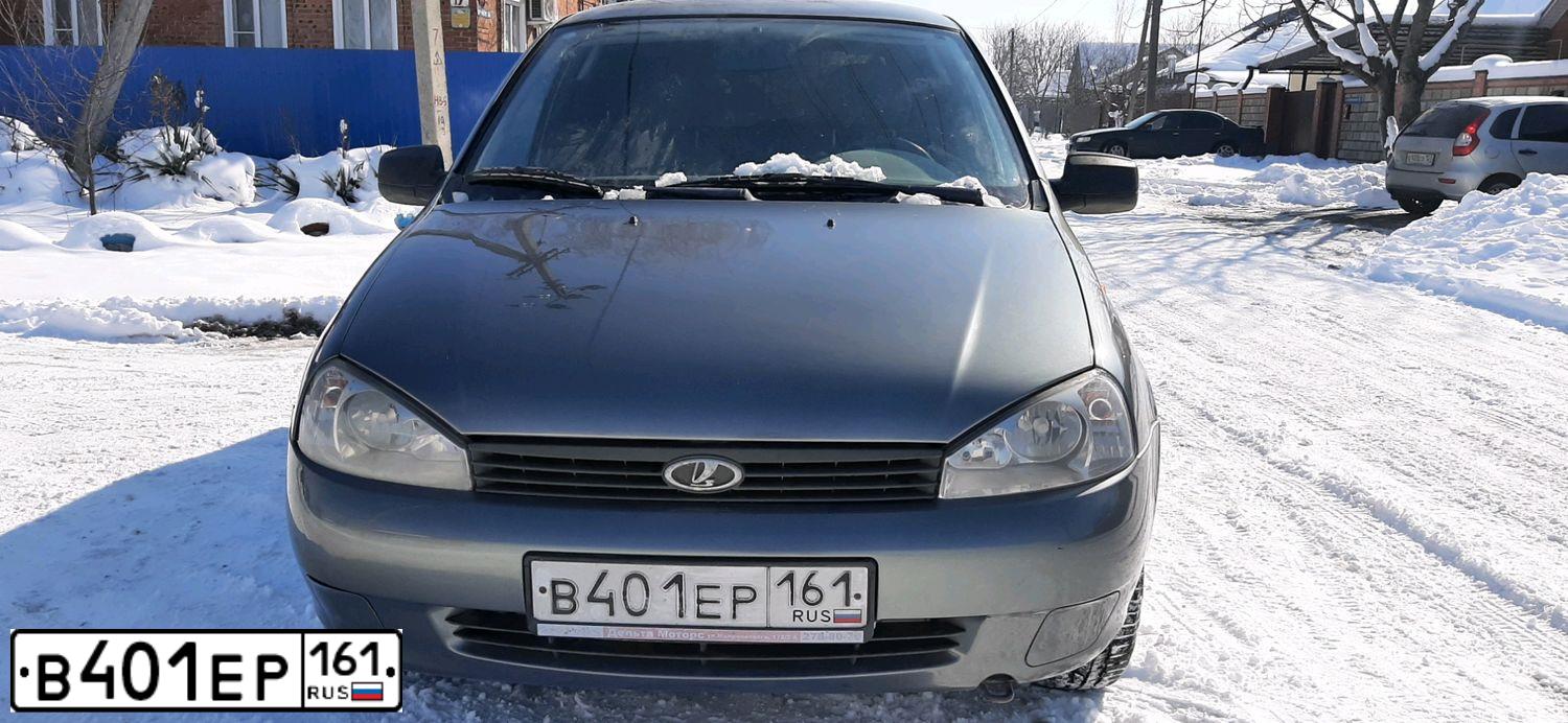 Фото автомобиля LADA 1117 KALINA, 2009 — госномер В401ЕР161. Цвет: Темно-серый металлик