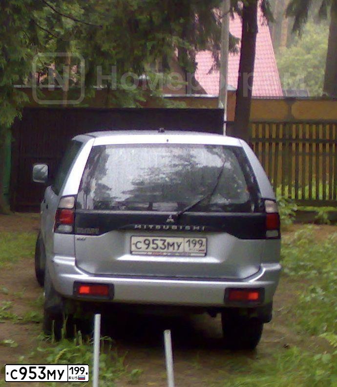 Фото автомобиля MITSUBISHI PAJERO SPORT, 2008 — госномер С953МУ199. Цвет: СЕРЕБРИСТЫЙ