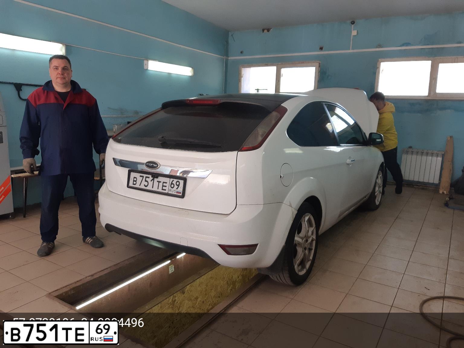 Фото автомобиля FORD FOCUS, 2008 — госномер В751ТЕ69. Цвет: Белый