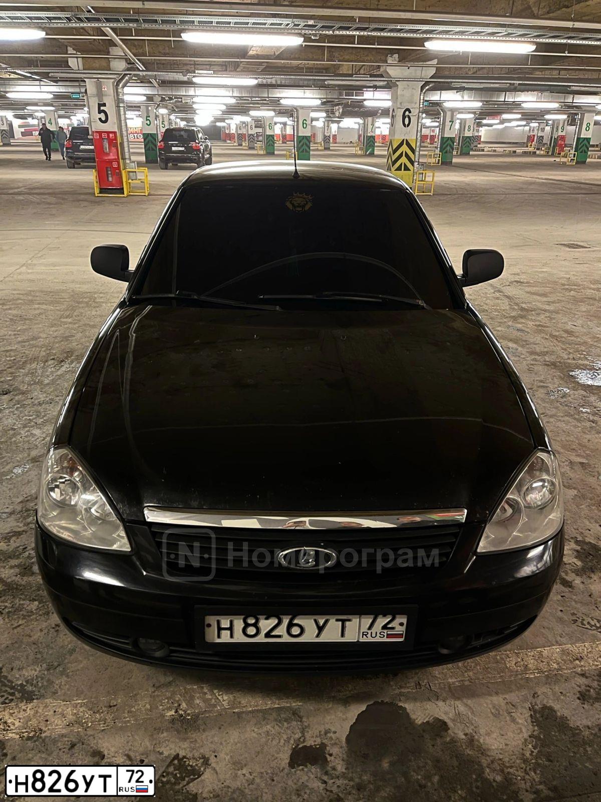 Фото автомобиля LADA 2170 PRIORA, 2011 — госномер Н826УТ72. Цвет: Сине-Черный
