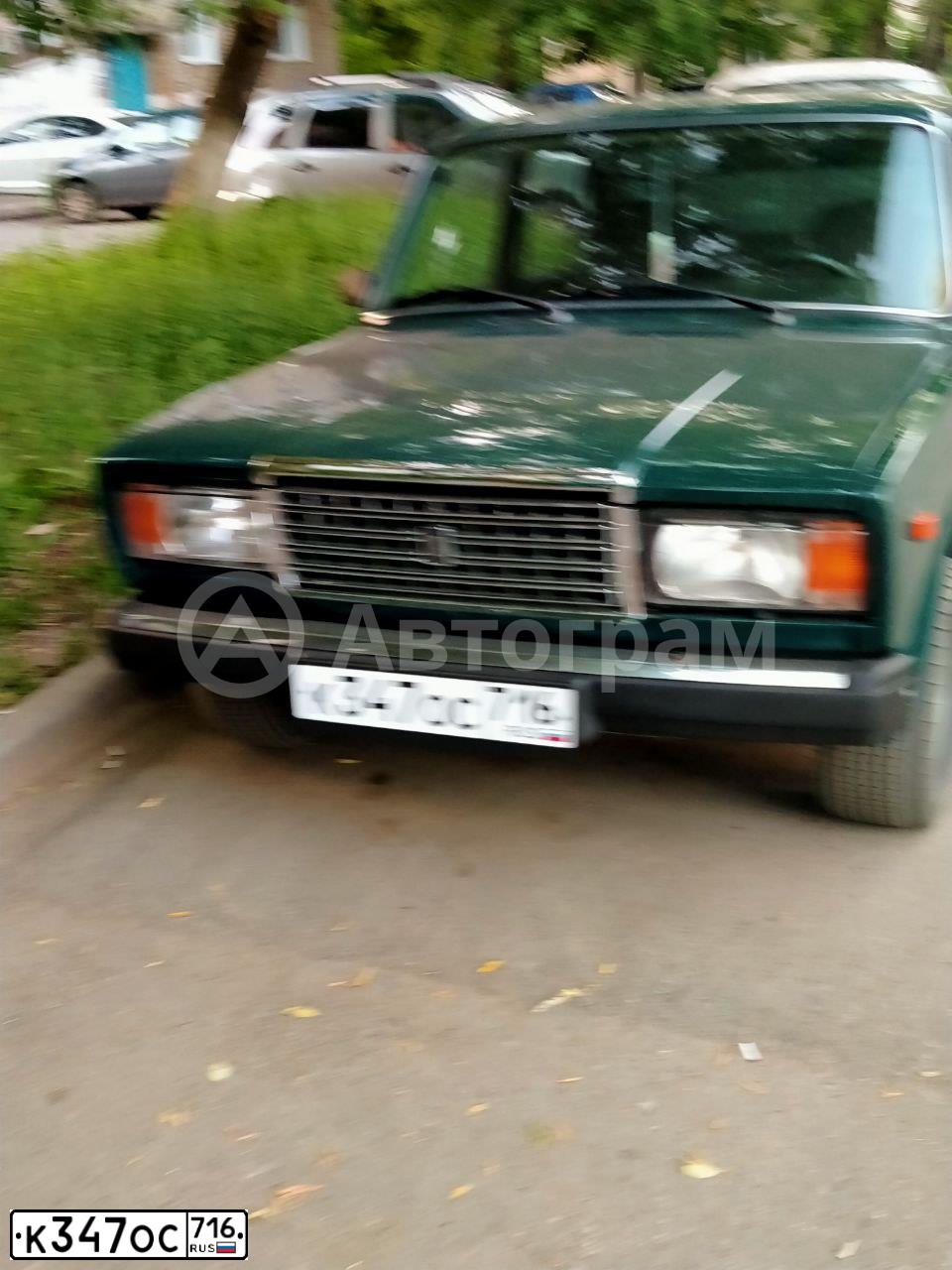 Фото автомобиля LADA 2107, 2006 — госномер Х839ХЕ16. Цвет: Темно-зеленый