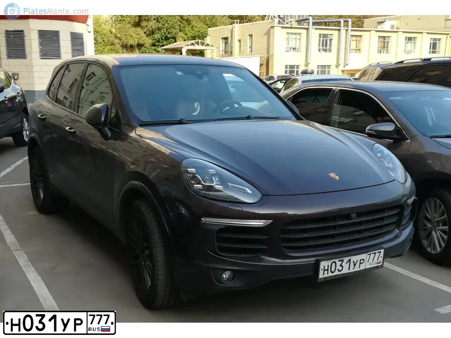 Фото автомобиля PORSCHE CAYENNE, 2016 — госномер Н031УР777. Цвет: Коричневый